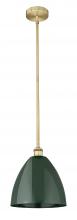 Innovations Lighting 616-1S-BB-MBD-12-GR - Plymouth - 1 Light - 12 inch - Brushed Brass - Stem hung - Mini Pendant