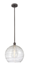 Innovations Lighting 616-1S-OB-G1213-14CL - Athens Deco Swirl - 1 Light - 14 inch - Oil Rubbed Bronze - Stem hung - Mini Pendant