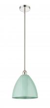 Innovations Lighting 616-1S-PN-MBD-12-SF - Plymouth - 1 Light - 12 inch - Polished Nickel - Stem hung - Mini Pendant