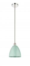 Innovations Lighting 616-1S-PN-MBD-9-SF - Plymouth - 1 Light - 9 inch - Polished Nickel - Stem hung - Mini Pendant