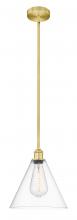 Innovations Lighting 616-1S-SG-GBC-122 - Berkshire - 1 Light - 12 inch - Satin Gold - Stem hung - Mini Pendant