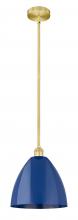 Innovations Lighting 616-1S-SG-MBD-12-BL - Plymouth - 1 Light - 12 inch - Satin Gold - Stem hung - Mini Pendant