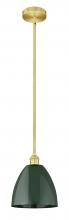 Innovations Lighting 616-1S-SG-MBD-9-GR - Plymouth - 1 Light - 9 inch - Satin Gold - Stem hung - Mini Pendant