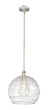 Innovations Lighting 616-1S-SN-G1213-14CL - Athens Deco Swirl - 1 Light - 14 inch - Brushed Satin Nickel - Stem hung - Mini Pendant