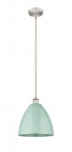 Innovations Lighting 616-1S-SN-MBD-12-SF - Plymouth - 1 Light - 12 inch - Brushed Satin Nickel - Stem hung - Mini Pendant