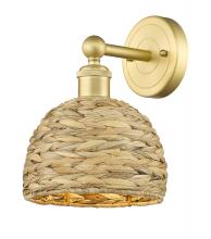 Innovations Lighting 616-1W-SG-RBD-8-NAT - Woven Rattan - 1 Light - 8 inch - Satin Gold - Sconce