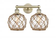 Innovations Lighting 616-2W-AB-G122-8RB - Farmhouse Rope - 2 Light - 17 inch - Antique Brass - Bath Vanity Light
