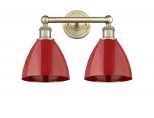 Innovations Lighting 616-2W-AB-MBD-75-RD - Plymouth - 2 Light - 17 inch - Antique Brass - Bath Vanity Light