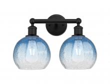 Innovations Lighting 616-2W-BK-G483-8SB - Brookhaven Globe - 2 Light - 17 inch - Matte Black - Bath Vanity Light