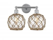 Innovations Lighting 616-2W-PC-G122-8RB - Farmhouse Rope - 2 Light - 17 inch - Polished Chrome - Bath Vanity Light