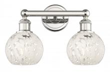 Innovations Lighting 616-2W-PN-G1216-6WM - White Mouchette - 2 Light - 15 inch - Polished Nickel - Bath Vanity Light