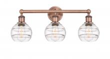 Innovations Lighting 616-3W-AC-G556-6CL - Rochester - 3 Light - 24 inch - Antique Copper - Bath Vanity Light