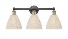 Innovations Lighting 616-3W-BAB-NBD-75-NAT - Bristol Natural - 3 Light - 26 inch - Black Antique Brass - Bath Vanity Light
