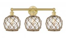 Innovations Lighting 616-3W-SG-G122-8RB - Farmhouse Rope - 3 Light - 26 inch - Satin Gold - Bath Vanity Light