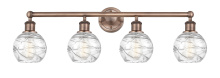 Innovations Lighting 616-4W-AC-G1213-6CL - Athens Deco Swirl - 4 Light - 33 inch - Antique Copper - Bath Vanity Light