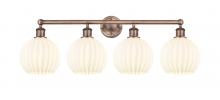 Innovations Lighting 616-4W-AC-G1217-8WV - White Venetian - 4 Light - 35 inch - Antique Copper - Bath Vanity Light