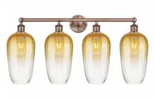 Innovations Lighting 616-4W-AC-G484-7AM - Brookhaven Flute - 4 Light - 34 inch - Antique Copper - Bath Vanity Light