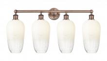 Innovations Lighting 616-4W-AC-G484-7OP - Brookhaven Flute - 4 Light - 34 inch - Antique Copper - Bath Vanity Light