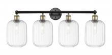 Innovations Lighting 616-4W-BAB-G460-7CL - Preston Cylinder - 4 Light - 34 inch - Black Antique Brass - Bath Vanity Light