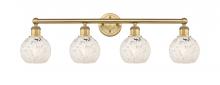 Innovations Lighting 616-4W-BB-G1216-6WM - White Mouchette - 4 Light - 33 inch - Brushed Brass - Bath Vanity Light