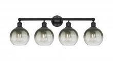 Innovations Lighting 616-4W-BK-G483-8SL - Brookhaven Globe - 4 Light - 35 inch - Matte Black - Bath Vanity Light