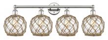 Innovations Lighting 616-4W-PN-G122-8RB - Farmhouse Rope - 4 Light - 35 inch - Polished Nickel - Bath Vanity Light
