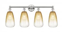 Innovations Lighting 616-4W-PN-G480-6AM - Brookhaven Almond - 4 Light - 33 inch - Polished Nickel - Bath Vanity Light