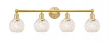 Innovations Lighting 616-4W-SG-G1216-6WM - White Mouchette - 4 Light - 33 inch - Satin Gold - Bath Vanity Light