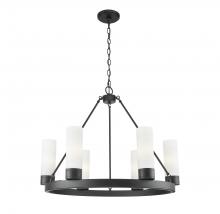 Innovations Lighting 617-6CR-BK-G617-8SWH - Boreas - 6 Light - 29 inch - Matte Black - Chandelier