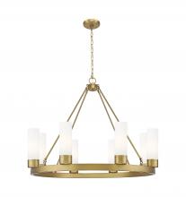 Innovations Lighting 617-8CR-BB-G617-8WH - Boreas - 8 Light - 36 inch - Brushed Brass - Chandelier
