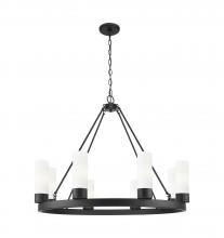 Innovations Lighting 617-8CR-BK-G617-8WH - Boreas - 8 Light - 36 inch - Matte Black - Chandelier