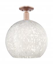 Innovations Lighting 716-1C-AC-G1216-14WM - White Mouchette - 1 Light - 14 inch - Antique Copper - Semi-Flush Mount