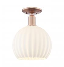 Innovations Lighting 716-1C-AC-G1217-10WV - White Venetian - 1 Light - 10 inch - Antique Copper - Semi-Flush Mount