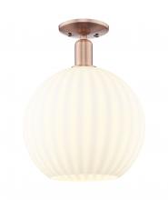 Innovations Lighting 716-1C-AC-G1217-12WV - White Venetian - 1 Light - 12 inch - Antique Copper - Semi-Flush Mount