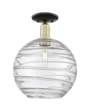 Innovations Lighting 716-1C-BAB-G1213-12CL - Athens Deco Swirl - 1 Light - 12 inch - Black Antique Brass - Semi-Flush Mount