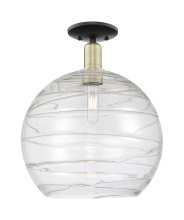 Innovations Lighting 716-1C-BAB-G1213-14CL - Athens Deco Swirl - 1 Light - 14 inch - Black Antique Brass - Semi-Flush Mount