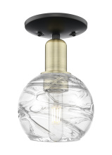 Innovations Lighting 716-1C-BAB-G1213-6CL - Athens Deco Swirl - 1 Light - 6 inch - Black Antique Brass - Semi-Flush Mount