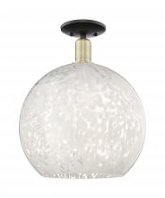 Innovations Lighting 716-1C-BAB-G1216-14WM - White Mouchette - 1 Light - 14 inch - Black Antique Brass - Semi-Flush Mount
