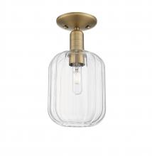 Innovations Lighting 716-1C-BB-G460-7CL - Preston Cylinder - 1 Light - 6 inch - Brushed Brass - Semi-Flush Mount