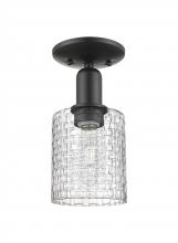 Innovations Lighting 716-1C-BK-G112C-5CL - Cobbleskill - 1 Light - 5 inch - Matte Black - Semi-Flush Mount
