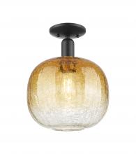 Innovations Lighting 716-1C-BK-G481-10AM - Brookhaven Sphere - 1 Light - 6 inch - Matte Black - Semi-Flush Mount