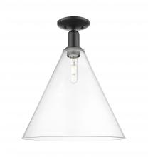 Innovations Lighting 716-1C-BK-GBC-162 - Berkshire Glass - 1 Light - 16 inch - Matte Black - Semi-Flush Mount