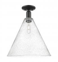 Innovations Lighting 716-1C-BK-GBC-164 - Berkshire Glass - 1 Light - 16 inch - Matte Black - Semi-Flush Mount