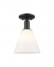 Innovations Lighting 716-1C-BK-GBC-81 - Berkshire Glass - 1 Light - 8 inch - Matte Black - Semi-Flush Mount