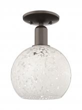 Innovations Lighting 716-1C-OB-G1216-8WM - White Mouchette - 1 Light - 8 inch - Oil Rubbed Bronze - Semi-Flush Mount