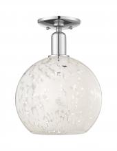 Innovations Lighting 716-1C-PC-G1216-10WM - White Mouchette - 1 Light - 10 inch - Polished Chrome - Semi-Flush Mount