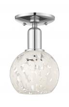 Innovations Lighting 716-1C-PC-G1216-6WM - White Mouchette - 1 Light - 6 inch - Polished Chrome - Semi-Flush Mount