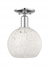Innovations Lighting 716-1C-PC-G1216-8WM - White Mouchette - 1 Light - 8 inch - Polished Chrome - Semi-Flush Mount