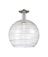 Innovations Lighting 716-1C-PN-G1213-14CL - Athens Deco Swirl - 1 Light - 14 inch - Polished Nickel - Semi-Flush Mount
