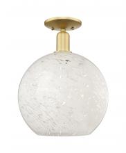 Innovations Lighting 716-1C-SG-G1216-12WM - White Mouchette - 1 Light - 12 inch - Satin Gold - Semi-Flush Mount